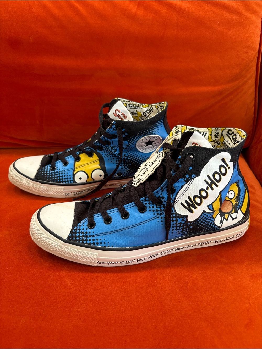 Converse Blue and Black Cartoon High-Top Sneakers - The Simpsons Woo-Hoo! 13M